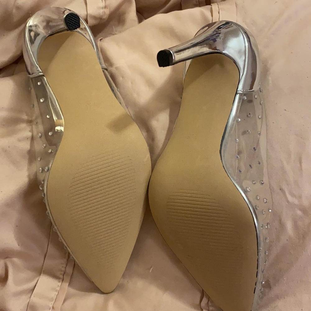 BP Clear Rhinestone Heels - Picture 3 of 3